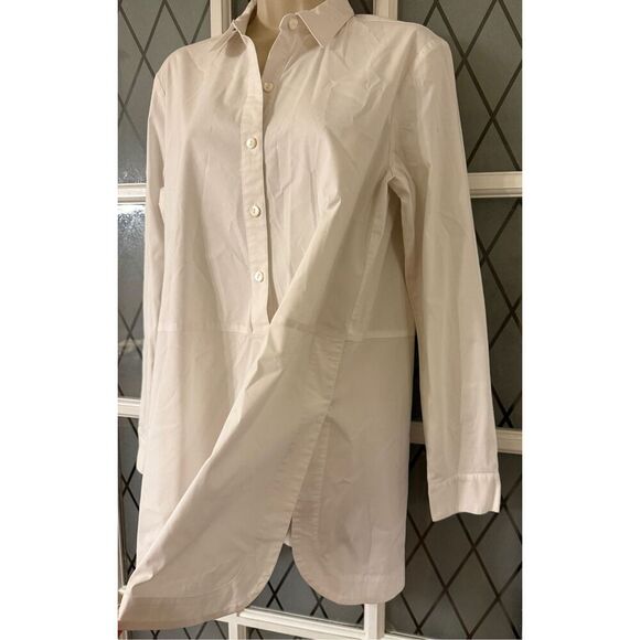 J. Jill White Shirt Collection Womens Small Quarter Button Up Tunic Top Career - Picture 3 of 8